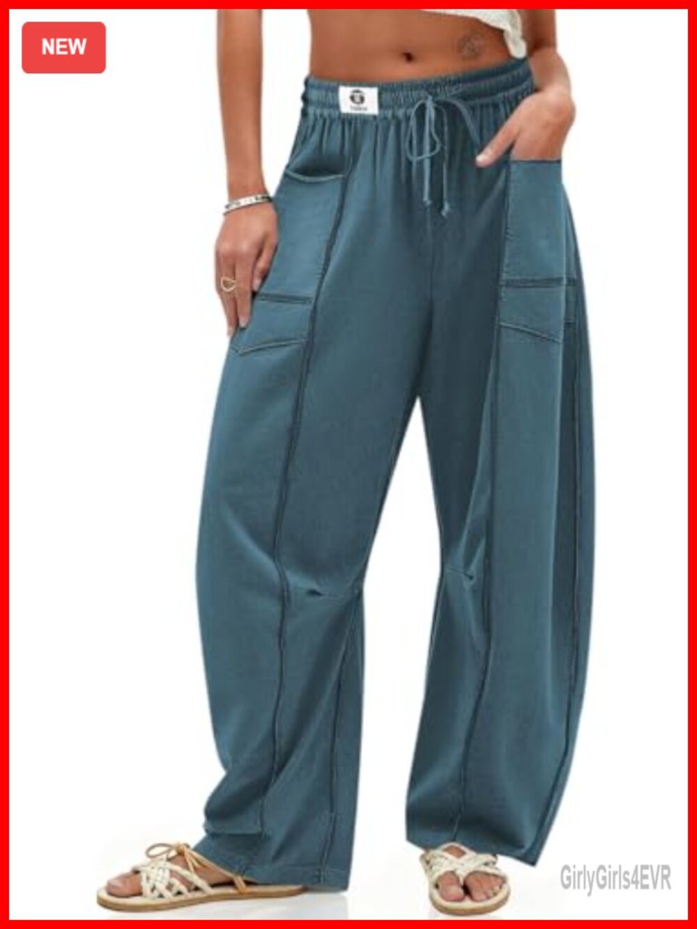 Women's Baggy Wide Leg Palazzo Pants Linen Blend Harem Casual